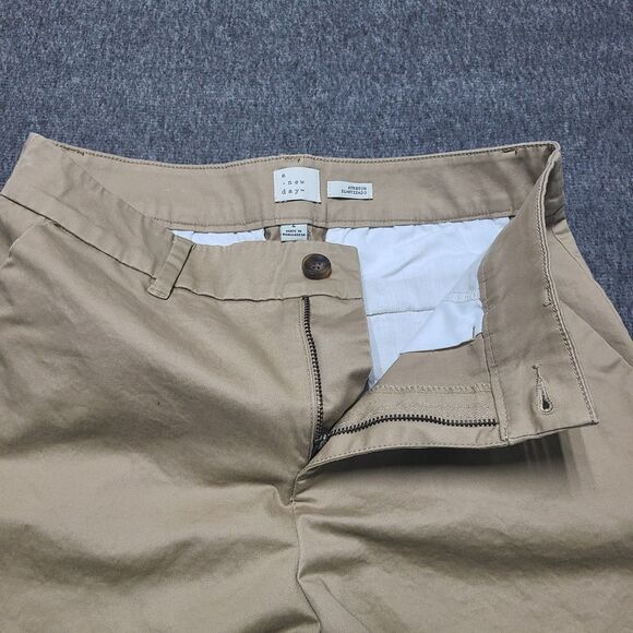 A New Day Womens Chino Pants 4 Khaki Wide Leg Stretch Slacks Office Work - Picture 5 of 11